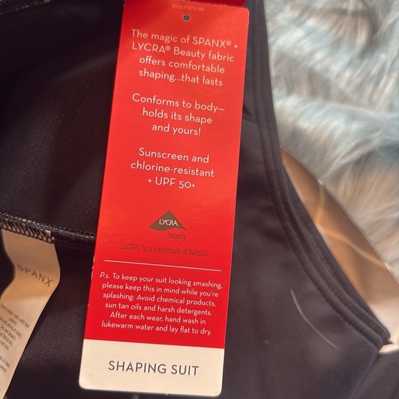NWT SPANX Flirty Skirted Swim Bottom in Black Geo Sz 10 - Picture 10 of 10
